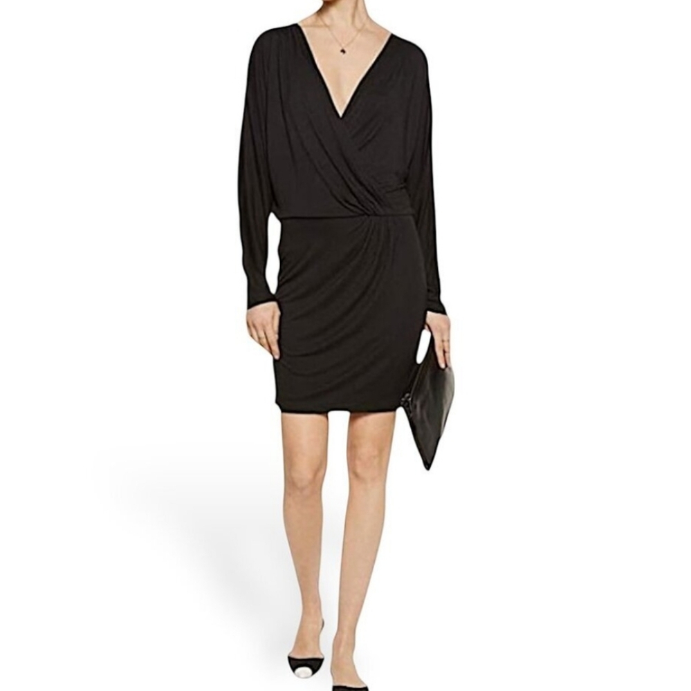 Haute Hippie Black Draped Wrap Effect Dress